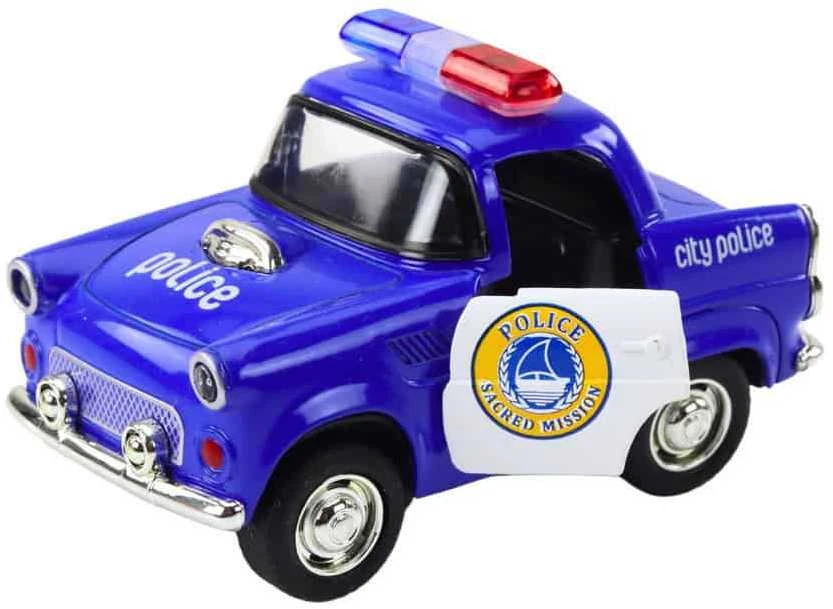 Lean Toys Klasikinis policijos automobilis 1:38 su šviesomis ir garsais, mėlynas