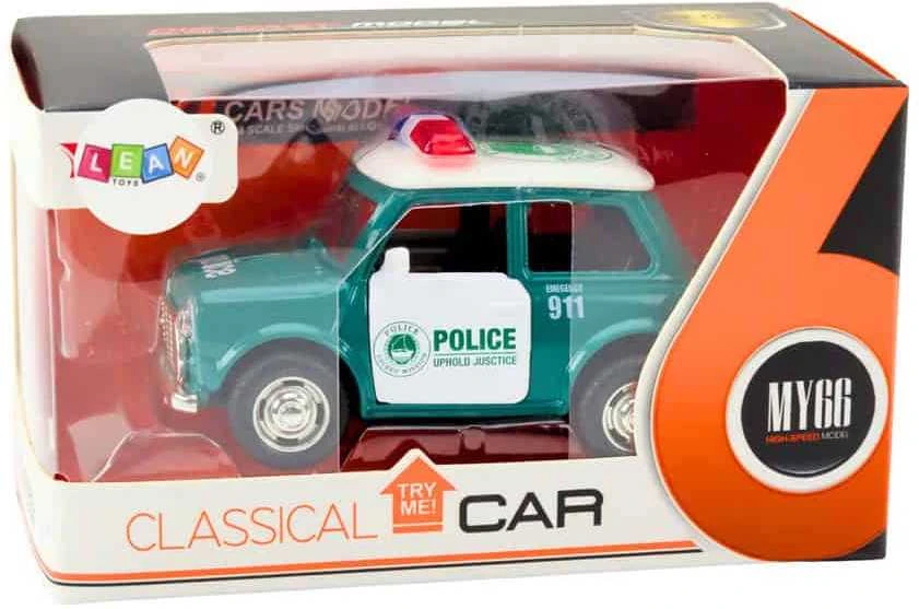 Lean Toys Klasikinis Policijos Automobilis 1:38 su Šviesomis ir Garsais