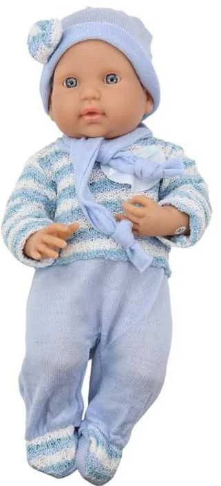 Lėlė kūdikis su mėlynais drabužiais Lean Toys, 39 cm