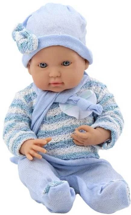 Lėlė kūdikis su mėlynais drabužiais Lean Toys, 39 cm