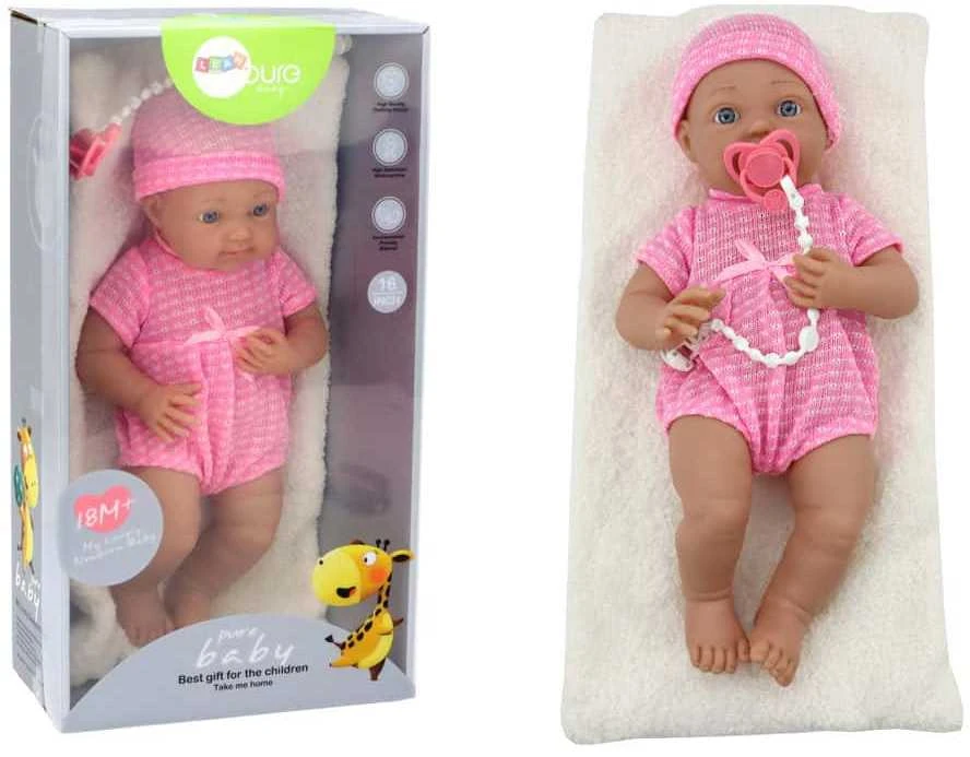 Lean Toys Kūdikis lėlė su rožiniais drabužiais LeanToys