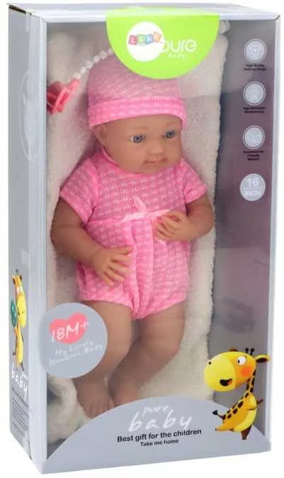 Lean Toys Kūdikis lėlė su rožiniais drabužiais LeanToys