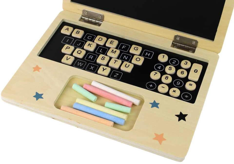 Medinė nešiojamojo kompiuterio piešimo lenta vaikams Lean Toys