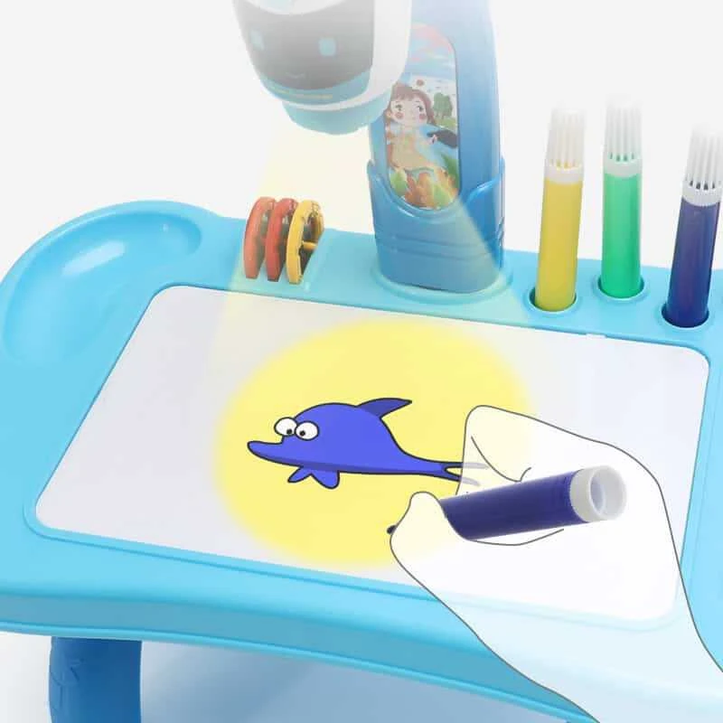 Lean Toys Mėlynas 2-in-1 mini projektorius vaikams