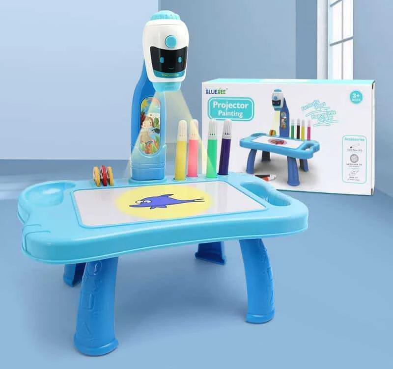 Lean Toys Mėlynas 2-in-1 mini projektorius vaikams