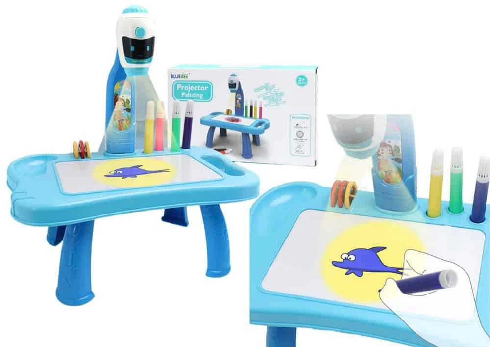 Lean Toys Mėlynas 2-in-1 mini projektorius vaikams