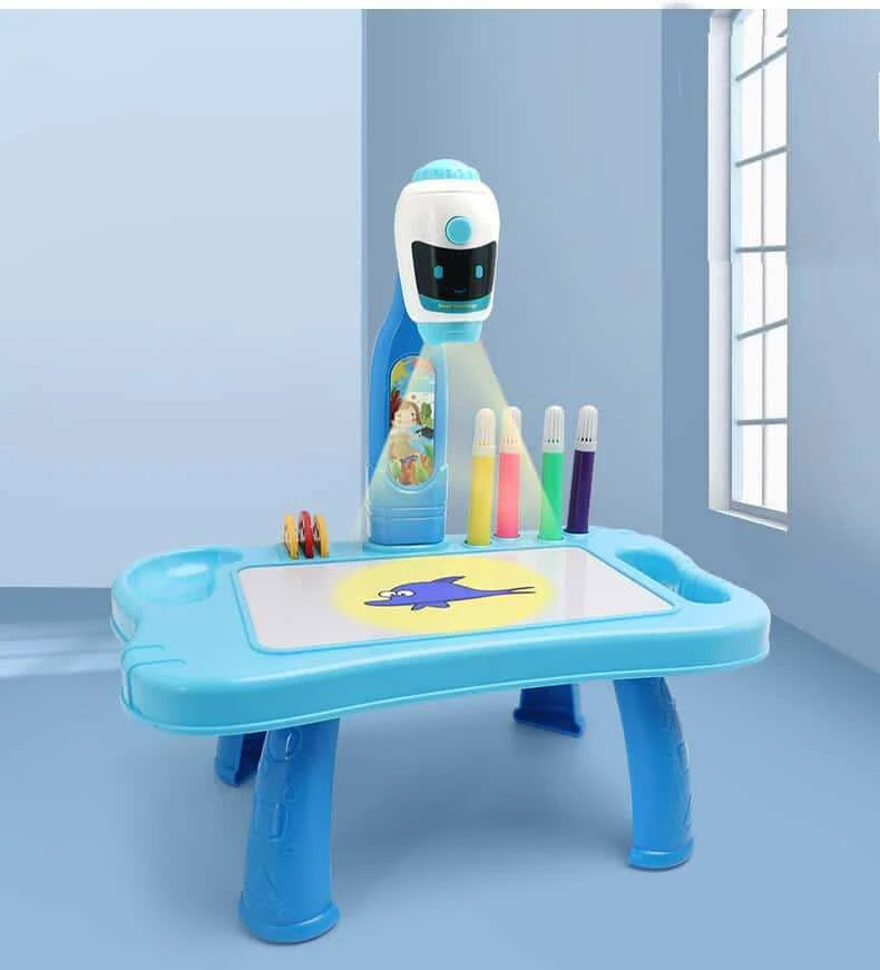 Lean Toys Mėlynas 2-in-1 mini projektorius vaikams