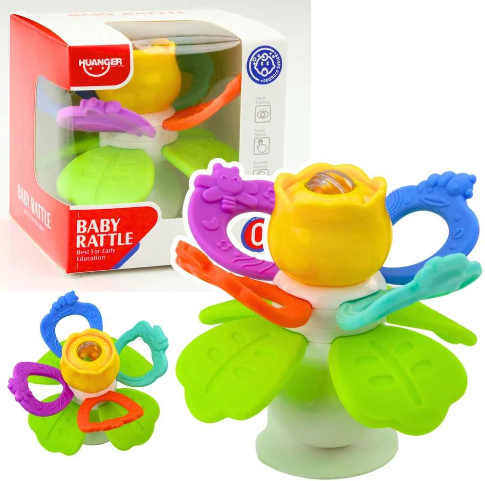 Lean Toys Sensorinis žaislas gėlė su sukučiu ir kramtukais