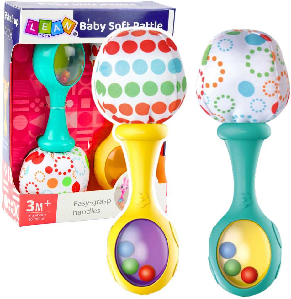 Lean Toys Sensorinių Barškučių Rinkinys su Minkštu Kamuoliuku