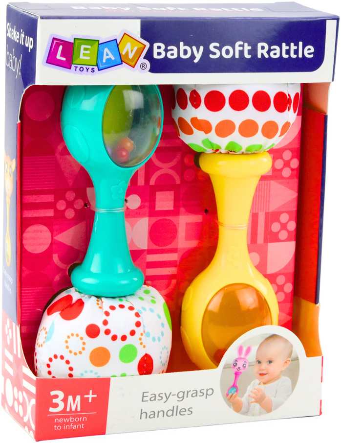 Lean Toys Sensorinių Barškučių Rinkinys su Minkštu Kamuoliuku