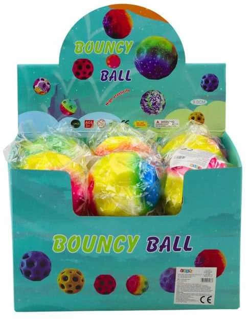 Lean Toys Šviečiantis spalvotas kamuolys su įdubimais vaikams, 9.5cm