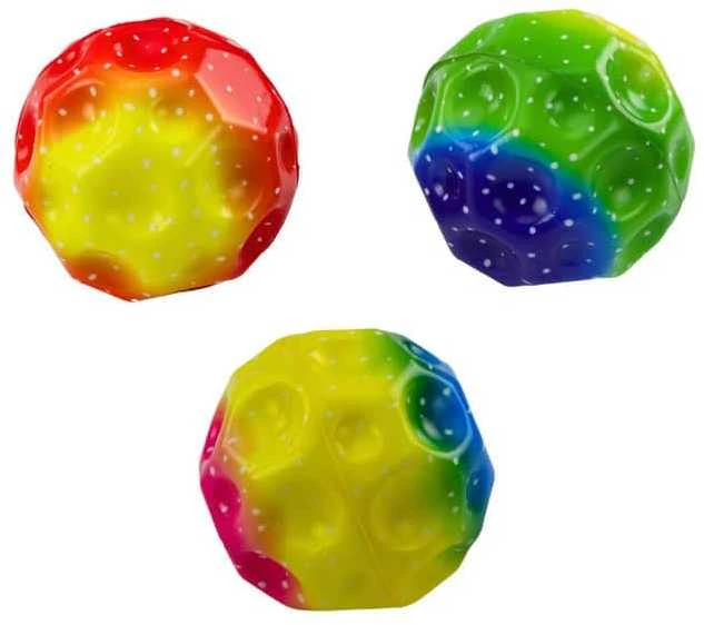 Lean Toys Šviečiantis spalvotas kamuolys su įdubimais vaikams, 9.5cm