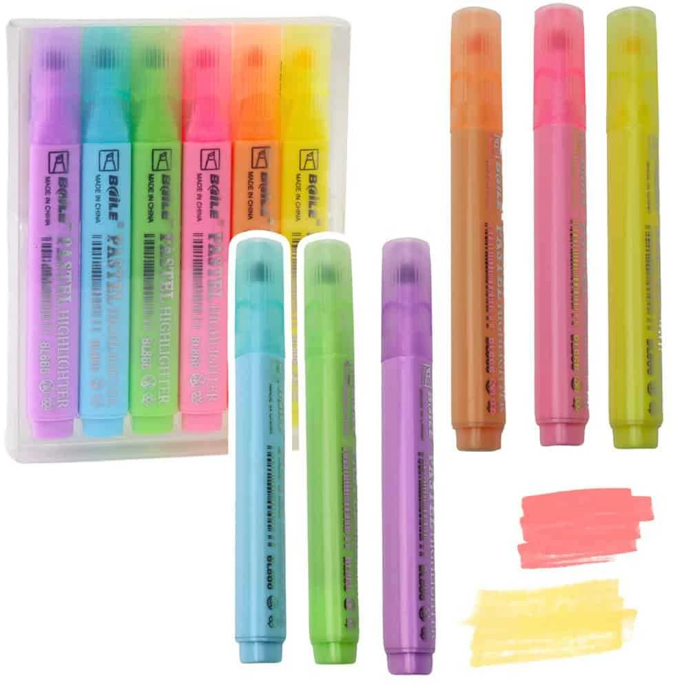 Lean Pastelinių spalvų žymeklių rinkinys 6pcs.