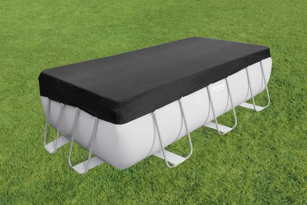 Bestway® PVC baseino uždangalas 396 x 185 cm, juodas, kvadratinis