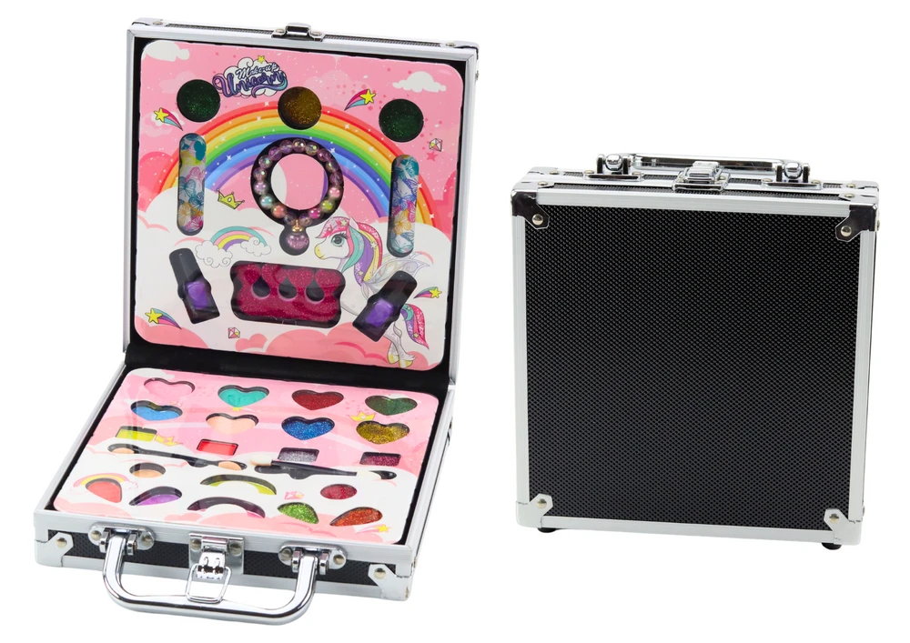 Lean Toys Stilingas grožio rinkinys juodame lagamine