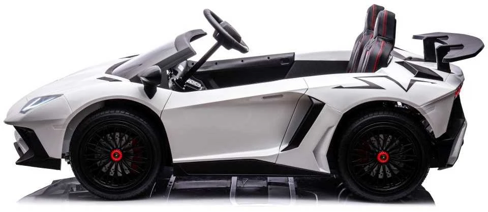 Lean Cars Dvivietis vaikiškas elektromobilis Lamborghini XXL, baltas
