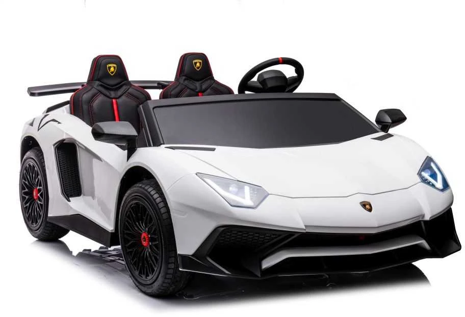 Lean Cars Dvivietis vaikiškas elektromobilis Lamborghini XXL, baltas