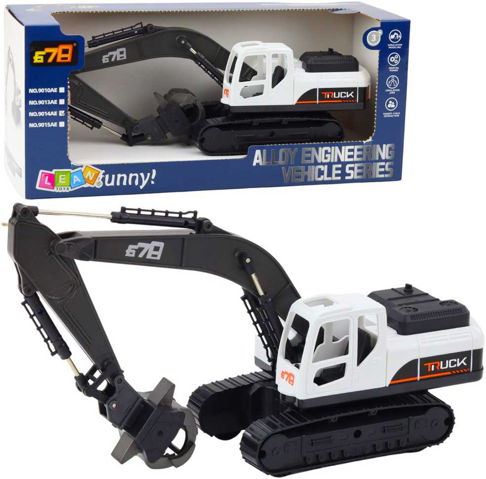 Lean Toys Vikšrinis ekskavatorius 67B su griebtuvu ir 360 sukimu