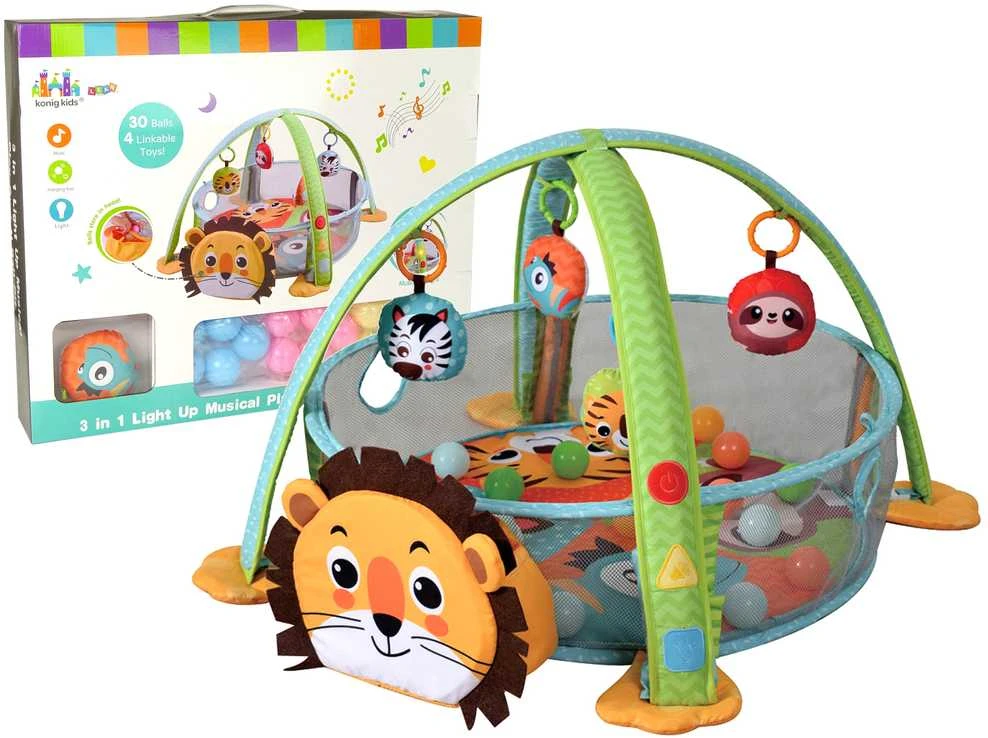 Lean Toys Žaidimų kilimėlis Konig Kids su kamuoliukais