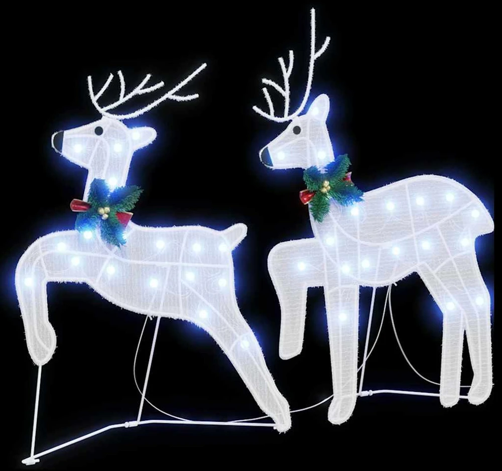 LED elniai 2 vnt. Šaltas baltas 45 x 19 x 65 cm audinys