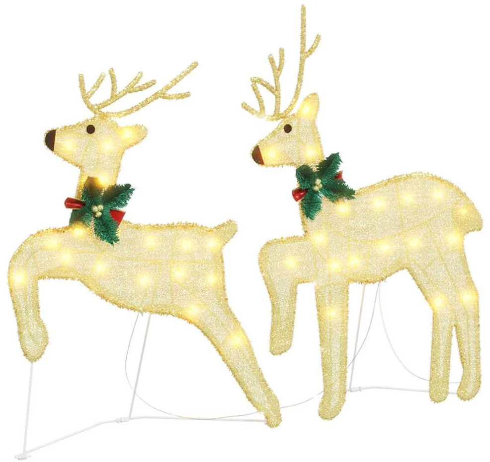 LED elniai 2 vnt. Šilta balta 45 x 19 x 65 cm audinys