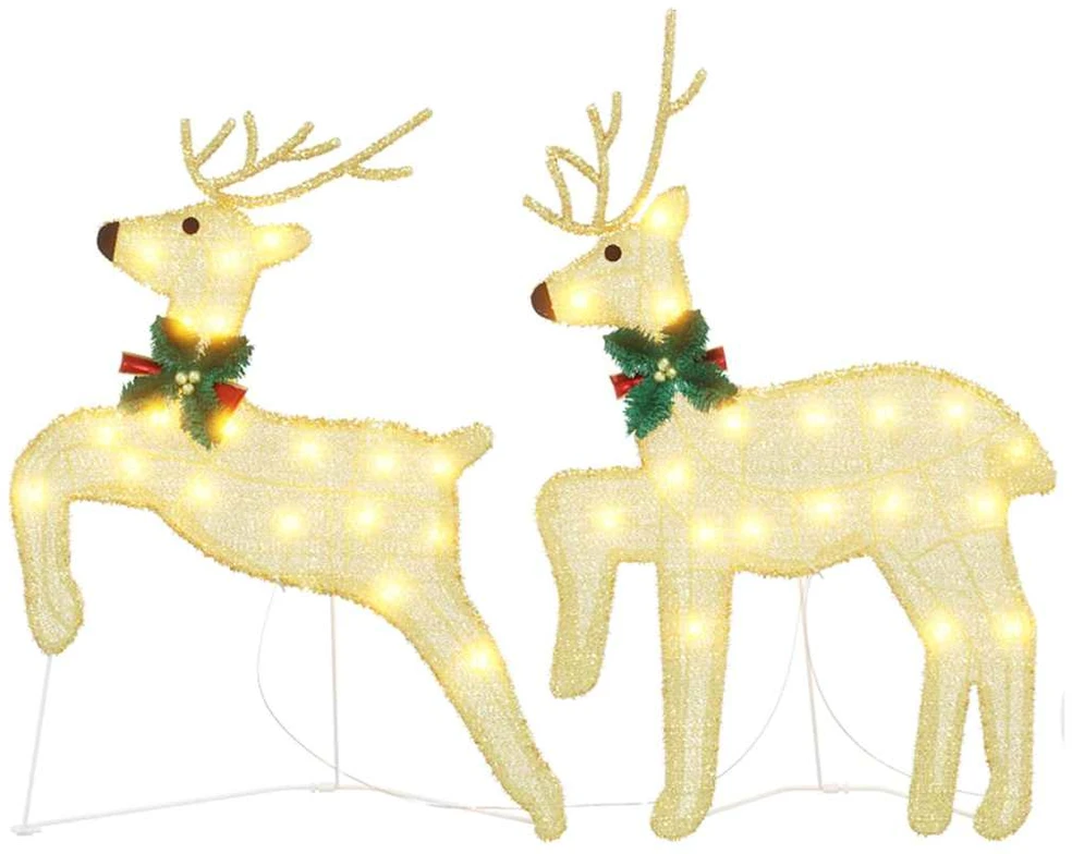 LED elniai 2 vnt. Šilta balta 45 x 19 x 65 cm audinys