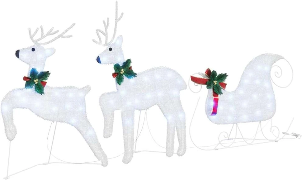 LED elniai 3 vnt. Šaltas baltas 43 x 18 x 66 cm audinys