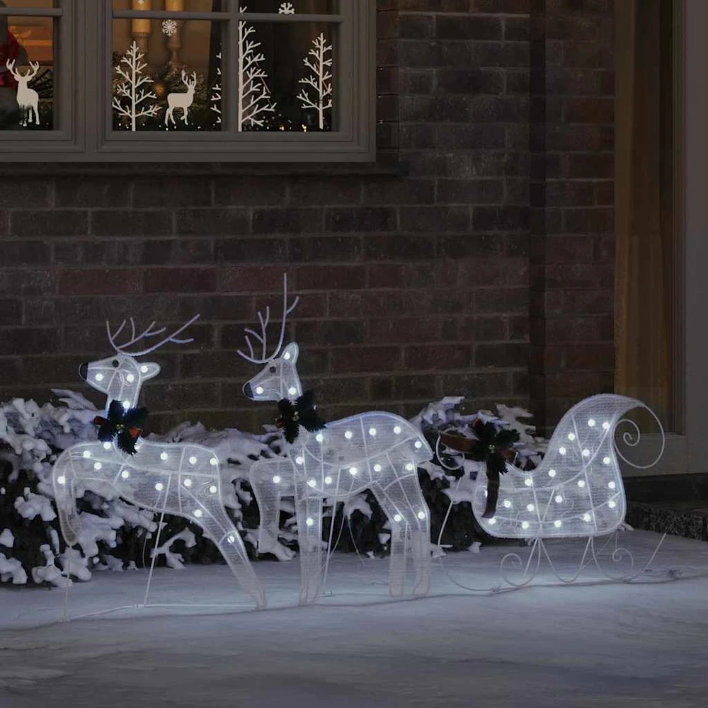 LED elniai 3 vnt. Šaltas baltas 43 x 18 x 66 cm audinys