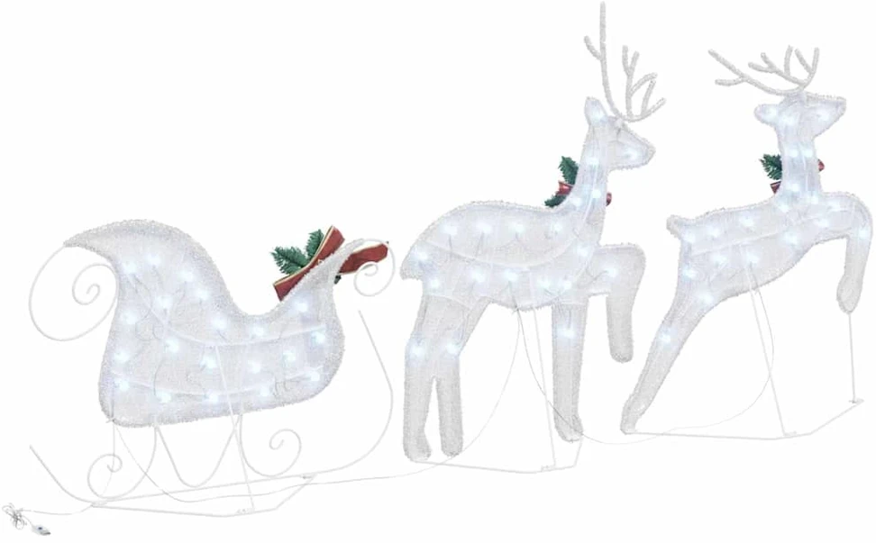LED elniai 3 vnt. Šaltas baltas 43 x 18 x 66 cm audinys