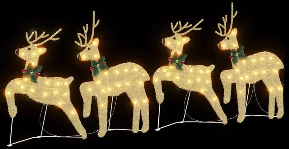 LED elniai 4 vnt. Auksinė 45 x 19 x 65 cm audinys