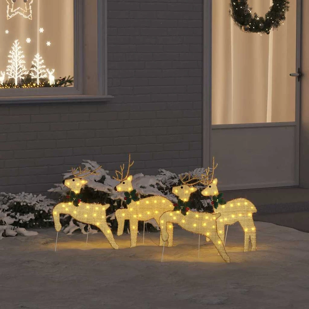 LED elniai 4 vnt. Auksinė 45 x 19 x 65 cm audinys