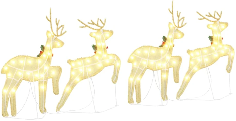 LED elniai 4 vnt. Auksinė 45 x 19 x 65 cm audinys