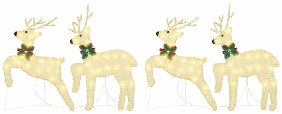 LED elniai 4 vnt. Auksinė 45 x 19 x 65 cm audinys