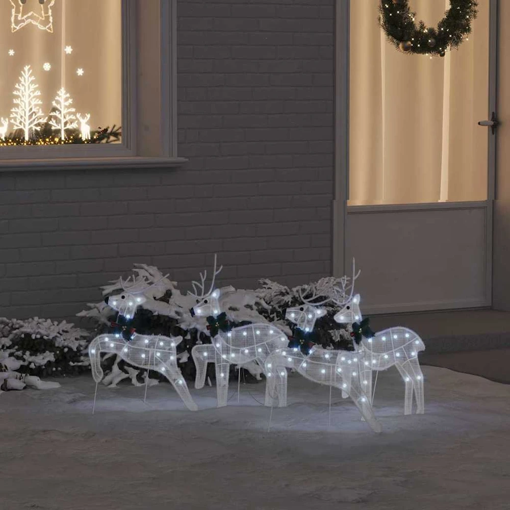LED elniai 4 vnt. Balta 45 x 19 x 65 cm audinys