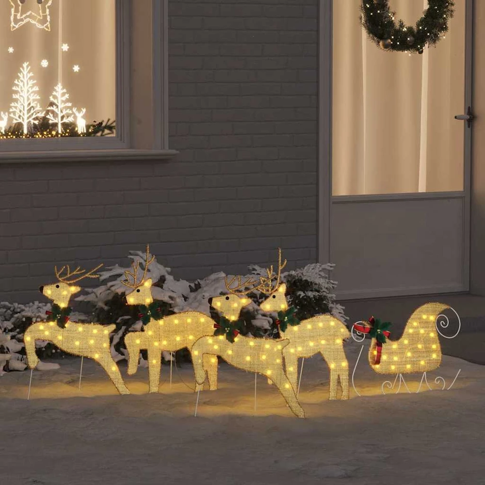 LED elniai 5 vnt. Auksinė 43 x 18 x 66 cm audinys