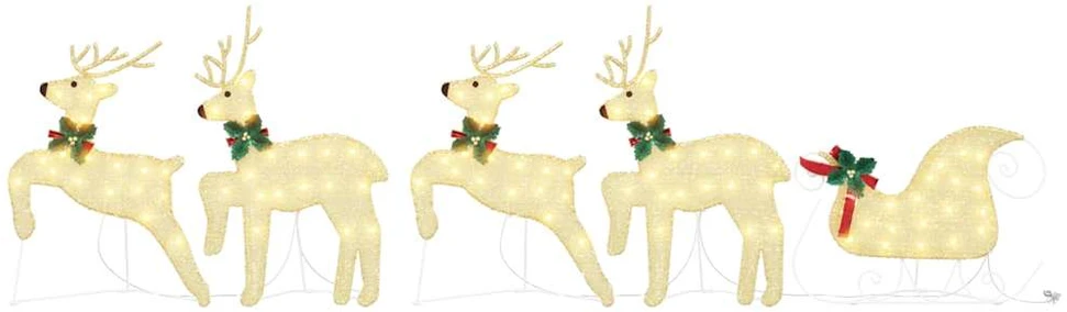 LED elniai 5 vnt. Auksinė 43 x 18 x 66 cm audinys