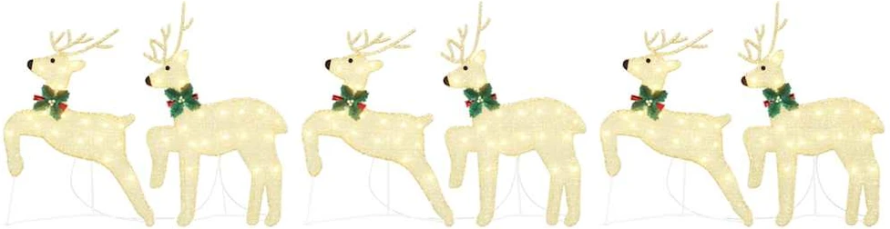 LED elniai 6 vnt. Auksinė 45 x 19 x 65 cm audinys