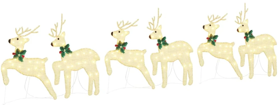LED elniai 6 vnt. Auksinė 45 x 19 x 65 cm audinys