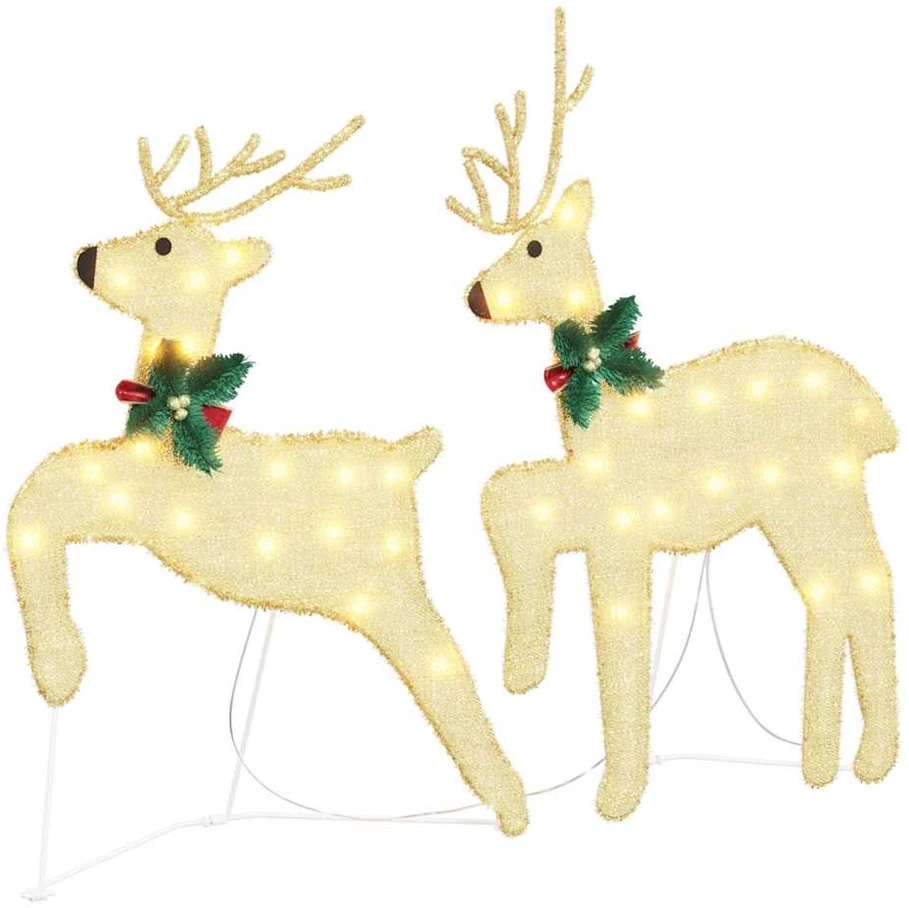 LED elniai 7 vnt. Auksinė 43 x 18 x 66 cm audinys