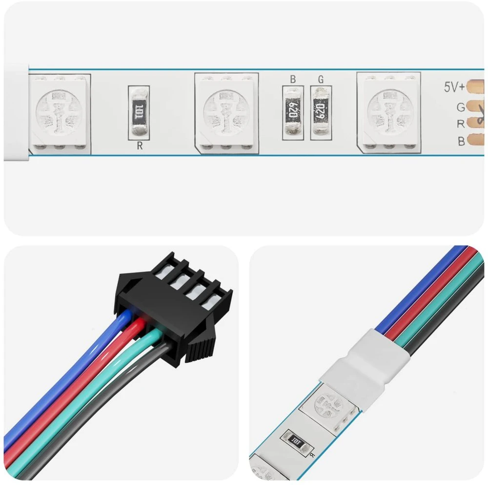 LED juosta 12 vnt. Juoda ir daugiaspalvė Varis ir plastikas