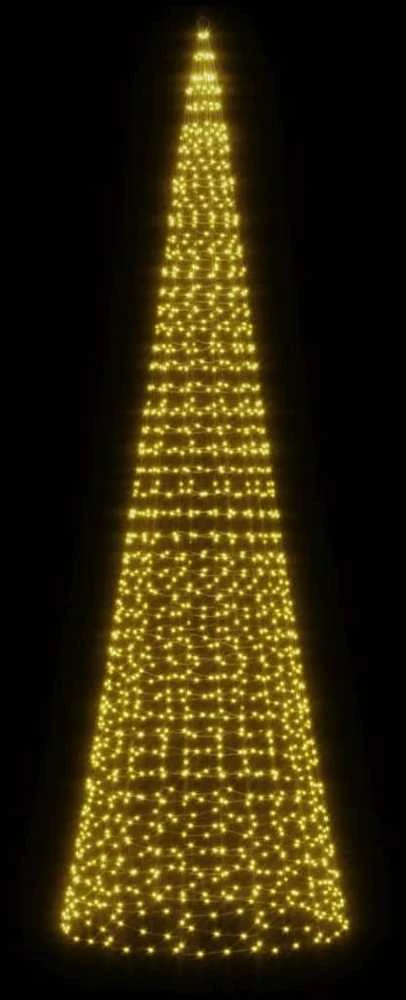 Kalėdų eglutė ant vėliavos stiebo, 500cm, 1534 šiltos LED