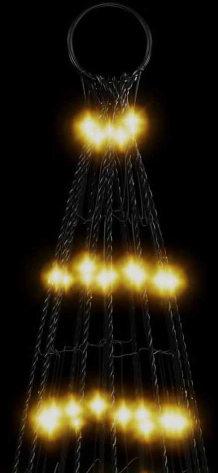 Kalėdų eglutė ant vėliavos stiebo, 500cm, 1534 šiltos LED