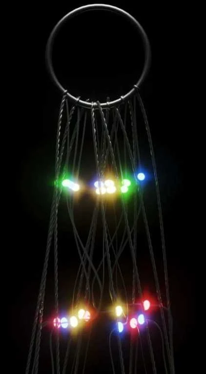 Kalėdų eglutė ant vėliavos stiebo, 300cm, 550 spalvotų LED