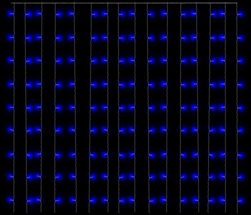 LED lempučių užuolaida, 3x3m, 300 mėlynų LED lempučių