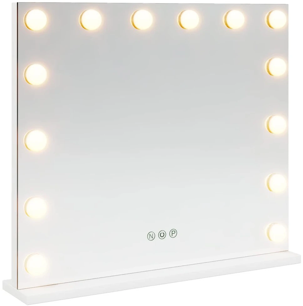 LED makiažo veidrodis Balta 50 x 10 x 44 cm Stiklas ir plienas