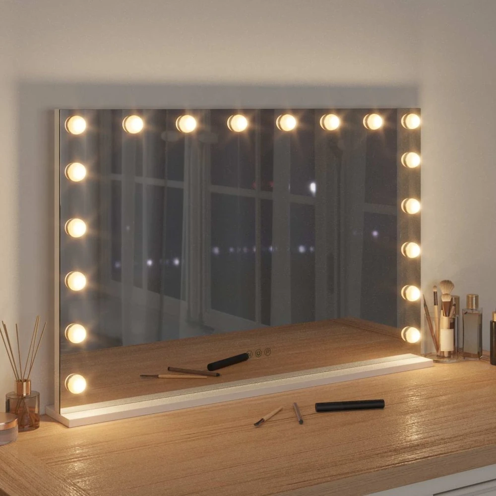 LED makiažo veidrodis Balta 80 x 10 x 52,5 cm