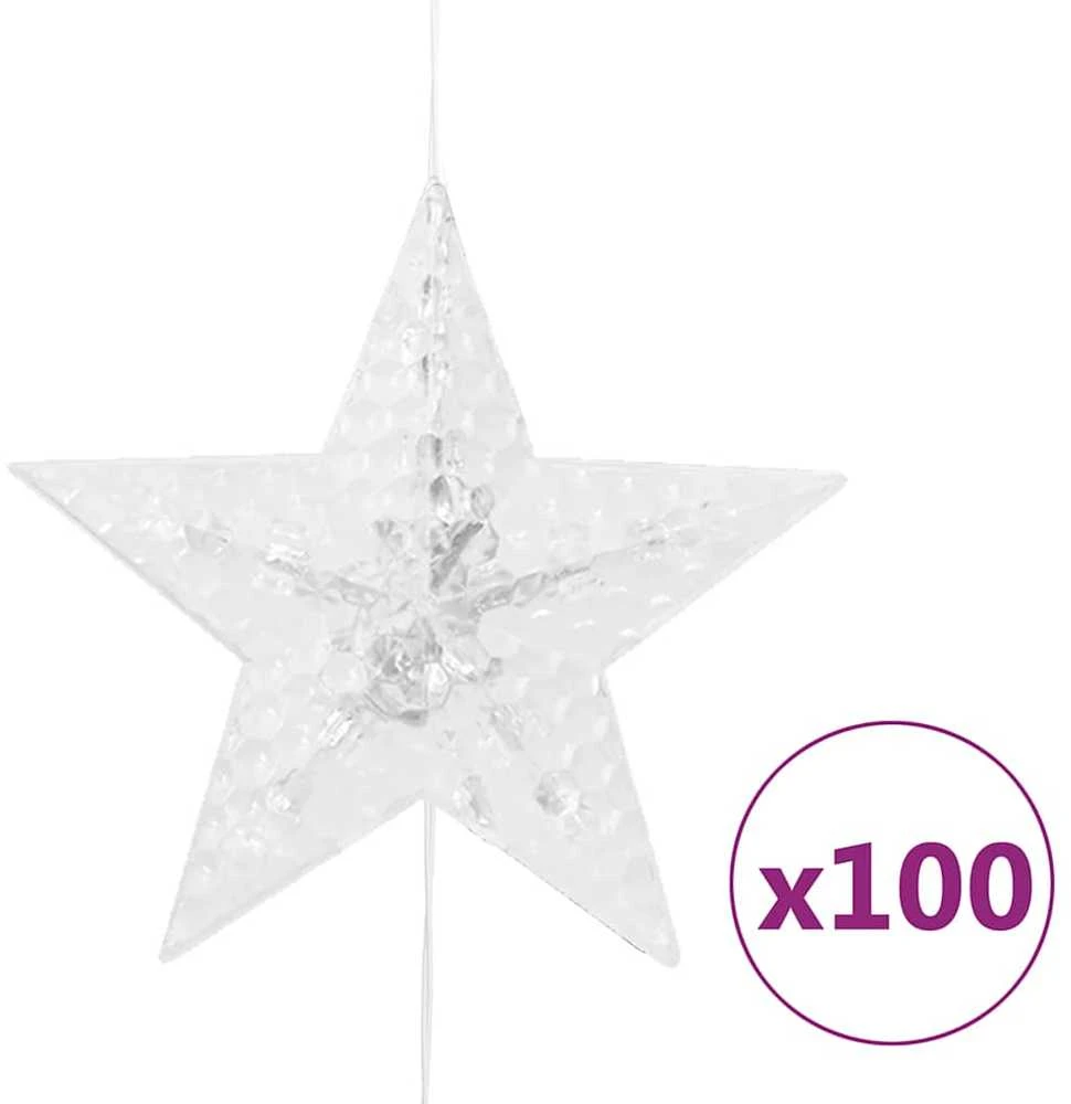 LED žvaigždžių užuolaida, 500 šaltų baltų LED lempučių