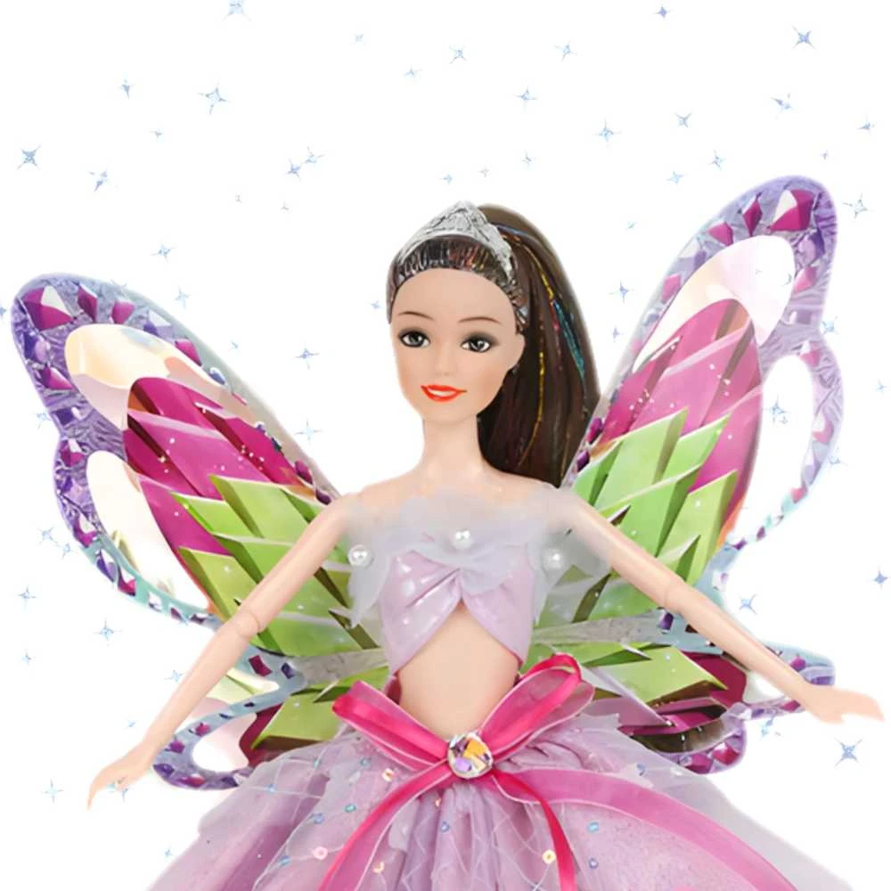 Lėlė Emi fėja su spalvingais sparnais ir balionais WOOPIE ROYAL