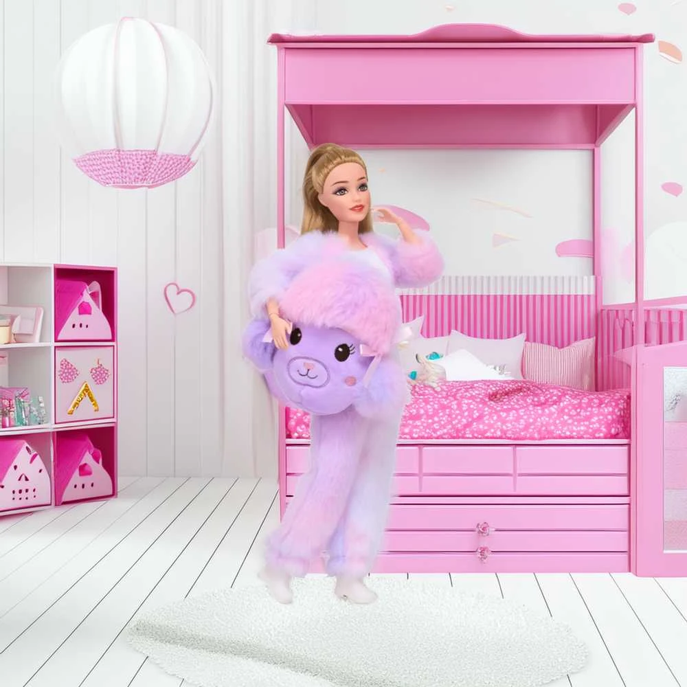 Lėlė Emi su violetiniu avytės kostiumu WOOPIE ROYAL