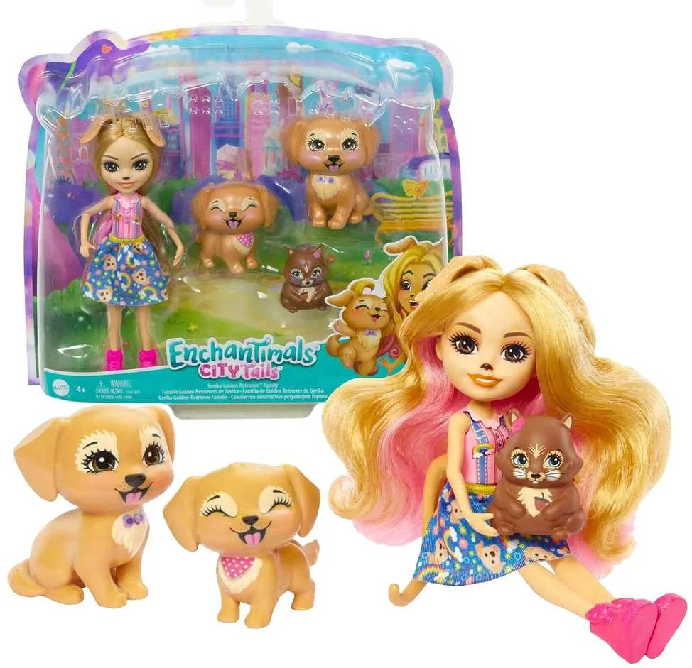 Enchantimals šuniukų ir merkėno herojų rinkinys